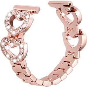 NEW Rose Gold Bling Hearts Samsung Galaxy Watch Band